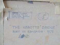 Floyd Nash oil on board 'The Abbotts' Bridge, Bury St Edmonds', signed lower right,
