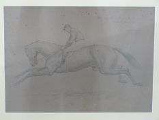 Basil Nightingale sketch 'Pulling Up, His Majesty's Minoru Herbert Jones Up',