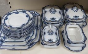 Burgess and Leigh Burleigh ware part dinner service comprising 3 graduated meat platters,