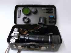 Zenit E photo sniper SLR outfit in carry case comprising Zenit E, Tair - 3 - PLS 4,