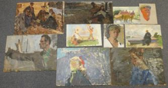 A folio of Russian oils believed to include Yackchaneko and others