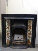 Victorian tiled fireplace,