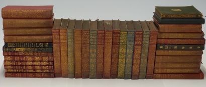 [Bindings] Literature including Robert Louis Stevenson in gilt leather, Bronte, Dickens,