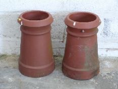 Pair of terracotta chimney pots,