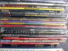 A collection of rock books, subjects include Led Zeppelin, Pink Floyd, Marc Bolan, Slade,