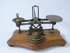 A set of Ratcliffe postal scales with weights