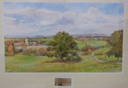 Barry Herniman watercolour landscape Hartpury College,