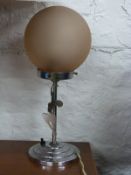 An Art Deco chrome side lamp,