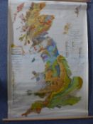 Quantity of scrolls and hanging maps including Hong Kong, South Africa,
