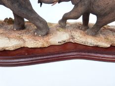 Border Fine Arts limited edition 576/950 figural elephant group 'Follow the Leader' modelled by R T