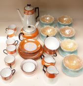 Art Deco tea set and Royal Winton sundae dishes