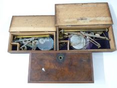 Two sets of travelling beam scales and a drawer for travelling scales