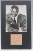 Nat King Cole photograph with dedication and autograph,