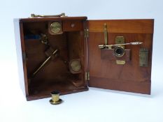 Stanley late 19thC cased microscope with extra eyepieces,