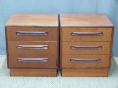 Retro G Plan pair of bedside chest of three drawers,