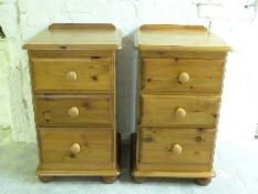 Pair of pine bedside chests,