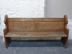 A 19th / 20thC pitch pine church pew,
