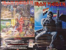 A collection of Iron Maiden posters,