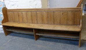 A 19thC / early 20thC pine pew L230 x D33 x H90cm