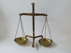 Brass banker's scales marked Class B to weigh 50 oz troy