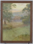 Montague Rivers watercolour landscape 'Rudge Hill from Poulters Court',