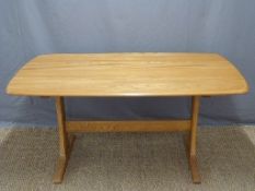 Ercol light elm table and four chairs,