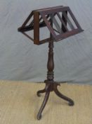 A 19thC mahogany duet music stand,