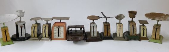 Twelve Salter and other scales including Lightning,