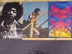 Collection of Jimi Hendrix posters of different styles and ages including Martin Sharp designs and