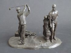 Genesis cold cast bronze golfing study,