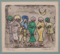 Timothy Mafenuka signed monoprint (1 / 1) 'Blues',