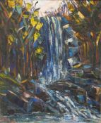 C Sena oil on canvas waterfall,