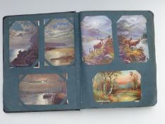 An extensive early 20thC postcard album including romantic/sentimental,