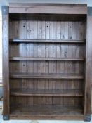 Large ex-Superdry stores oak shopfitting or haberdashery bookcase or display cabinet with steel