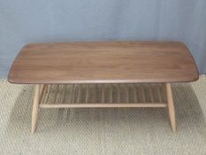 Ercol coffee table with slatted undershelf, new and unused,