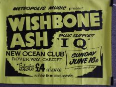 A collection of Led Zeppelin, Status Quo and Lynyrd Skynrd posters,