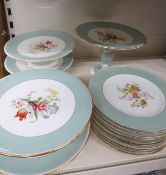 A late Victorian dessert service comprising 10 plates & 4 cake stands