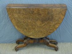A 19thC burr walnut Sutherland or occasional table,