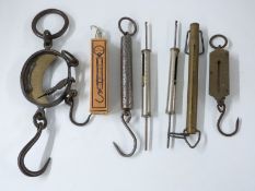 Seven spring balances to include C shaped dual scale example