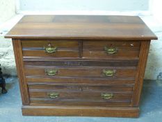 Art Nouveau chest of two over three graduated drawers,