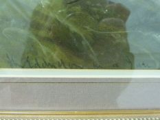 B Ward pastel seascape 'The Eddystone in a Gale', signed and titled to lower edge,