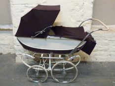 Marmet Manton vintage pram with Lindy Lou supplier's decal, hood and footbrake,