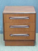 Retro G Plan bedside chest of three drawers,