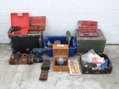 Ferodo brake testing meter, cordless drill, tools, scales,