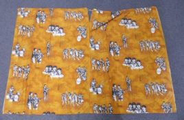 Pair of Beatles curtains, drop 145cm,