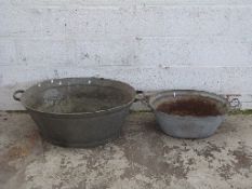 Two tin baths,
