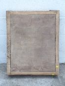 A metal bound butcher's block,