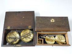 Two cased set of travelling beam scales,