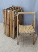 Eight folding chairs