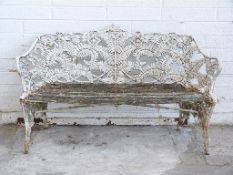 19thC Coalbrookdale or similar cast iron fern design garden bench